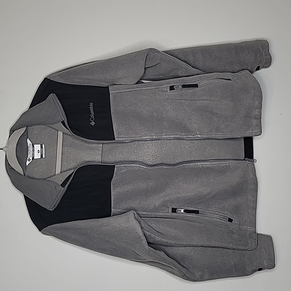 Columbia Men's size Mediun gray and black fleece zip up Bugabointerchange jacket - Picture 5 of 10